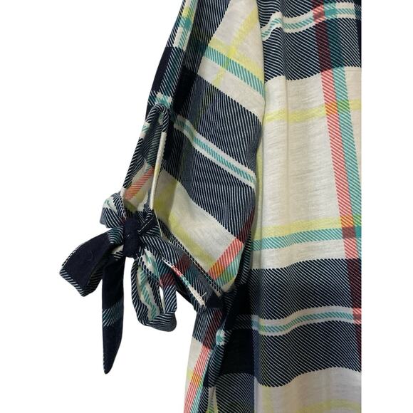 New York Laundry Womens Top Shirt Blouse Size Plaid Short Sleeve Size XL - Picture 3 of 7